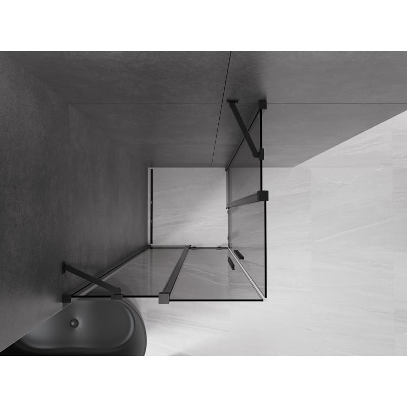 Mexen Velar Duo Schiebeduschkabine 90 x 90 cm, graphit, schwarz - 871-090-090-42-70