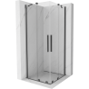 Mexen Velar Duo Duschkabine zum Schieben 80 x 80 cm, transparent, Gun Metal - 871-080-080-02-95