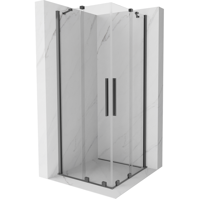 Mexen Velar Duo Schiebeduschkabine 90 x 90 cm, transparent, Gun Metal - 871-090-090-02-95