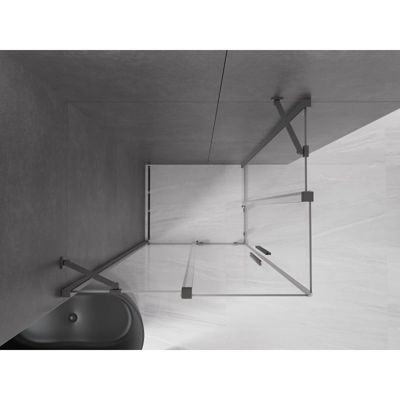 Mexen Velar Duo Schiebeduschkabine 90 x 80 cm, transparent, Gun Metal - 871-090-080-02-95