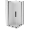 Mexen Velar Duo Duschkabine, Schiebetür 80 x 80 cm, mattiert, Gun Metal - 871-080-080-32-95
