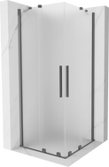 Mexen Velar Duo Duschkabine, Schiebetür 80 x 80 cm, mattiert, Gun Metal - 871-080-080-32-95