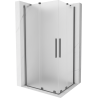 Mexen Velar Duo Duschkabine schiebbar 90 x 80 cm, Mattglas, Gun Metal - 871-090-080-32-95
