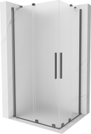 Mexen Velar Duo Schiebeduschkabine 100 x 90 cm, Frost, Gun Metal - 871-100-090-32-95