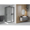 Mexen Rio quadratische Duschkabine 90 x 90 cm, transparent, schwarz + Duschwanne, weiß - 860-090-090-70-00-4510