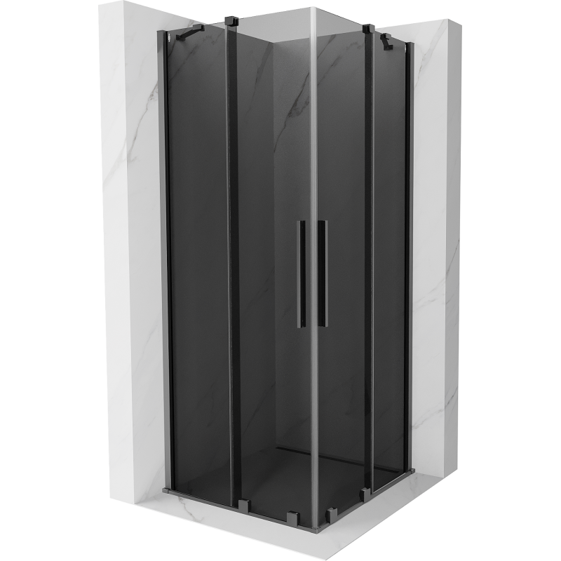Mexen Velar Duo Schiebeduschkabine 100 x 100 cm, Grafit, Gun Metal - 871-100-100-42-95