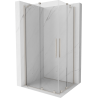 Mexen Velar Duo Schiebeduschkabine 90 x 80 cm, transparent, gebürsteter Nickel - 871-090-080-02-97