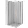 Mexen Velar Duo Schiebeduschkabine 90 x 90 cm, transparent, gebürsteter Nickel - 871-090-090-02-97