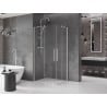 Mexen Velar Duo Schiebeduschkabine 100 x 90 cm, transparent, gebürstetes Nickel - 871-100-090-02-97