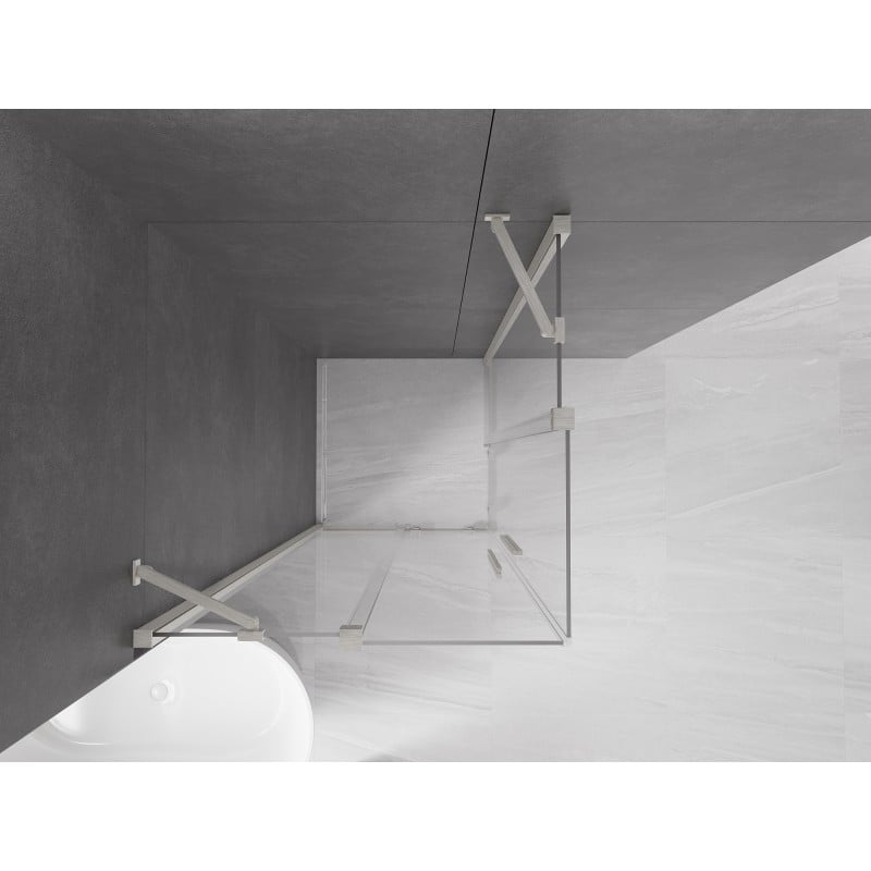 Mexen Velar Duo Schiebeduschkabine 90 x 90 cm, transparent, gebürsteter Nickel - 871-090-090-02-97