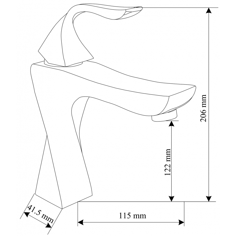 Mexen Estrella Waschtischarmatur, schwarz - 72300-70