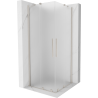 Mexen Velar Duo Schiebetür-Duschkabine 90 x 90 cm, mattiert, gebürstetes Nickel - 871-090-090-32-97