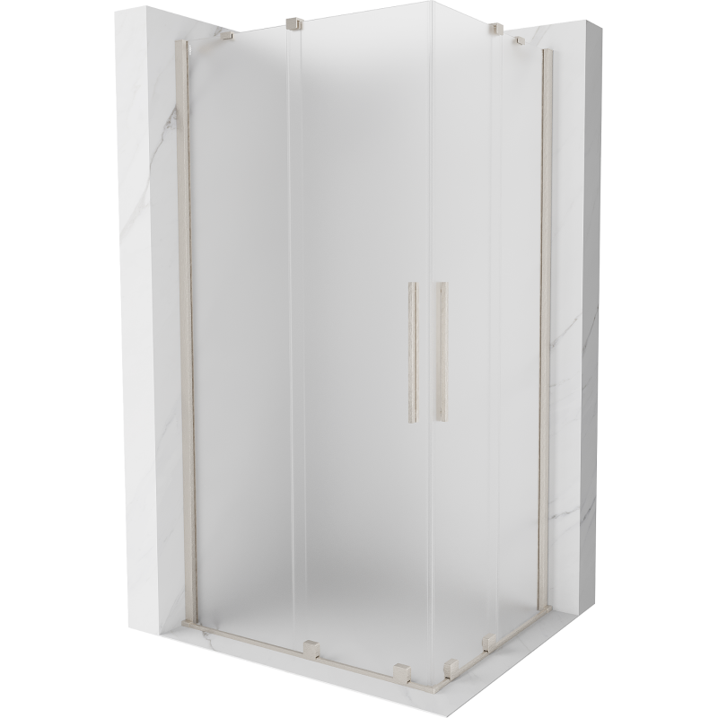 Mexen Velar Duo Duschkabine, verschiebbar, 100 x 90 cm, Eis, gebürstetes Nickel - 871-100-090-32-97