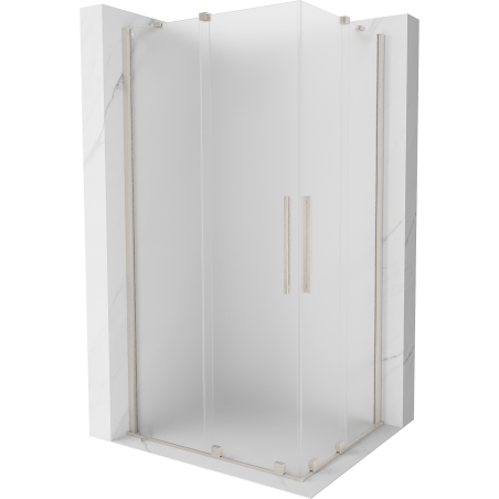 Mexen Velar Duo Duschkabine, verschiebbar, 100 x 90 cm, Eis, gebürstetes Nickel - 871-100-090-32-97