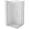 Mexen Velar Duo Schiebetür Duschkabine 90 x 80 cm, matt, gebürsteter Nickel - 871-090-080-32-97