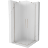 Mexen Velar Duo Duschkabine Schiebetür 80 x 80 cm, matt, gebürstetes Nickel - 871-080-080-32-97