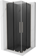 Mexen Velar Duo Duschkabine Schiebetür 80 x 80 cm, graphit, gebürsteter Nickel - 871-080-080-42-97
