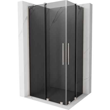 Mexen Velar Duo Schiebeduschkabine 90 x 80 cm, Graphit, gebürsteter Nickel - 871-090-080-42-97