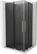 Mexen Velar Duo Schiebeduschkabine 90 x 80 cm, Graphit, gebürsteter Nickel - 871-090-080-42-97