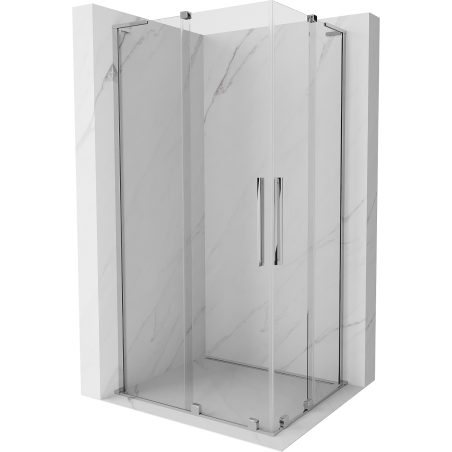 Mexen Velar L Duo verschiebbare Duschkabine 90 x 80 cm, transparent, chrom - 871-090-080-02-03-01