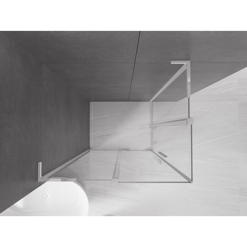 Mexen Velar L Duo verschiebbare Duschkabine 90 x 80 cm, transparent, chrom - 871-090-080-02-03-01