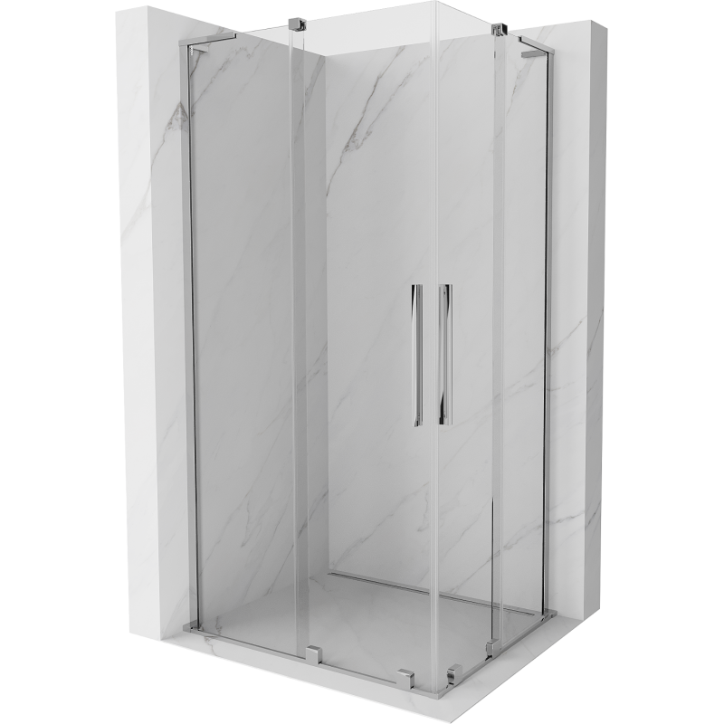 Mexen Velar L Duo Duschkabine schiebbar 100 x 90 cm, transparent, Chrom - 871-100-090-02-03-01