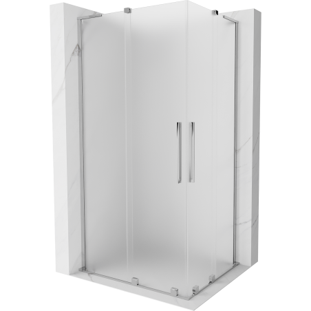Mexen Velar L Duo Duschkabine Schiebbar 90 x 80 cm, Matt, Chrom - 871-090-080-02-33-01