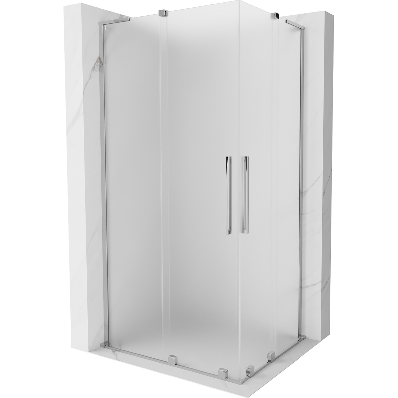 Mexen Velar L Duo Duschkabine Schiebetür 100 x 90 cm, mattiert, Chrom - 871-100-090-02-33-01