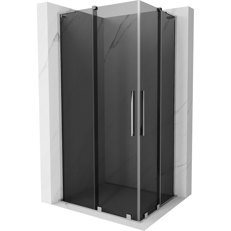 Mexen Velar L Duo Duschkabine zum Schieben 100 x 90 cm, graphit, chrom - 871-100-090-02-43-01