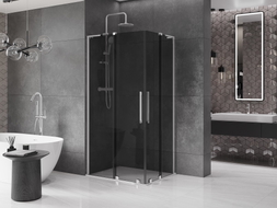Mexen Velar L Duo Duschkabine zum Schieben 100 x 90 cm, graphit, chrom - 871-100-090-02-43-01