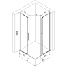 Mexen Velar L Duo Duschkabine, schiebbar 90 x 90 cm, transparent, Chrom - 871-090-090-02-03-01