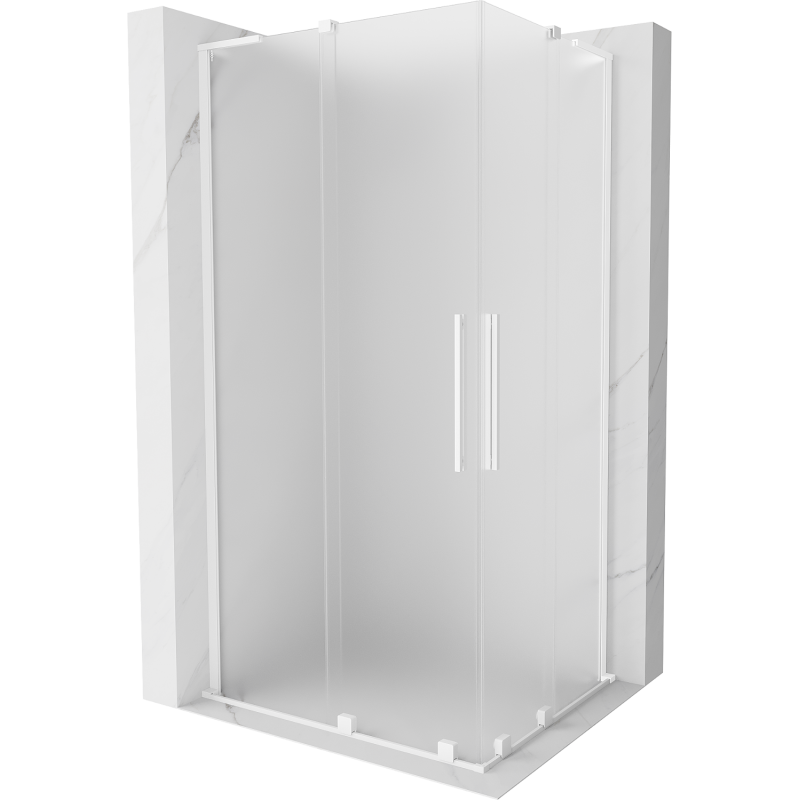 Mexen Velar L Duo Duschkabine Schiebetür 90 x 80 cm, matt, weiß - 871-090-080-02-33-20