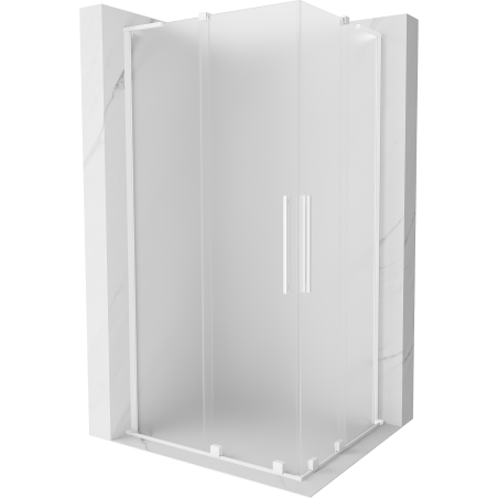 Mexen Velar L Duo Duschkabine Schiebetür 90 x 80 cm, matt, weiß - 871-090-080-02-33-20