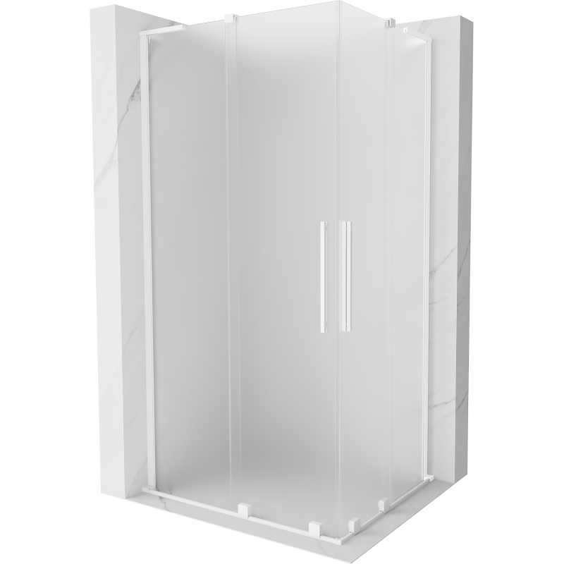 Mexen Velar L Duo Schiebeduschkabine 100 x 90 cm, Frost, Weiß - 871-100-090-02-33-20
