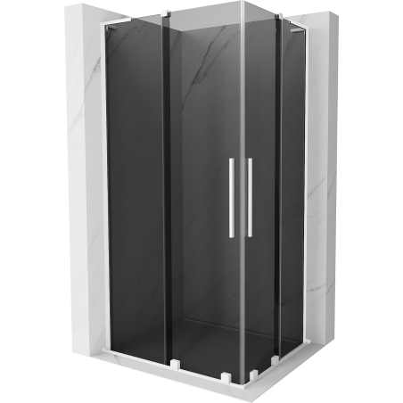 Mexen Velar L Duo Duschkabine Schiebetür 90 x 80 cm, Graphit, Weiß - 871-090-080-02-43-20