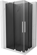 Mexen Velar L Duo Duschkabine Schiebetür 90 x 80 cm, Graphit, Weiß - 871-090-080-02-43-20