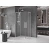 Mexen Velar L Duo Schiebeduschkabine 100 x 90 cm, Frost, Weiß - 871-100-090-02-33-20