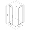 Mexen Velar L Duo Duschkabine verschiebbar 90 x 80 cm, transparent, weiß - 871-090-080-02-03-20