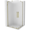 Mexen Velar L Duo Duschkabine, Schiebetür 90 x 80 cm, Milchglas, Gold - 871-090-080-02-33-50