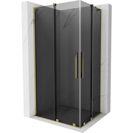 Mexen Velar L Duo Schiebedusche 90 x 80 cm, Graphit, Gold - 871-090-080-02-43-50