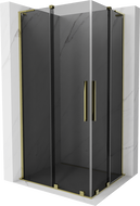 Mexen Velar L Duo Schiebeduschkabine 100 x 90 cm, Graphit, Gold - 871-100-090-02-43-50