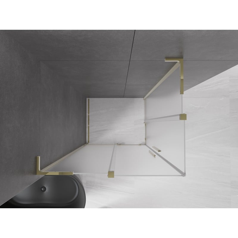 Mexen Velar L Duo Schiebeduschkabine 100 x 90 cm, Frostglas, Gold - 871-100-090-02-33-50