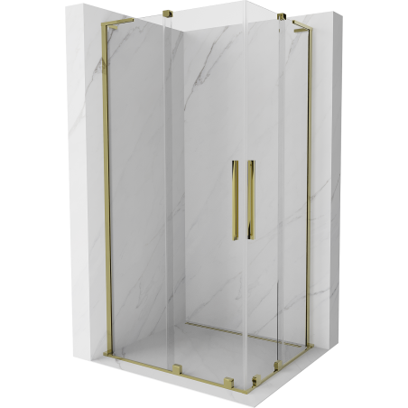 Mexen Velar L Duo Schiebeduschkabine 90 x 80 cm, transparent, gold - 871-090-080-02-03-50