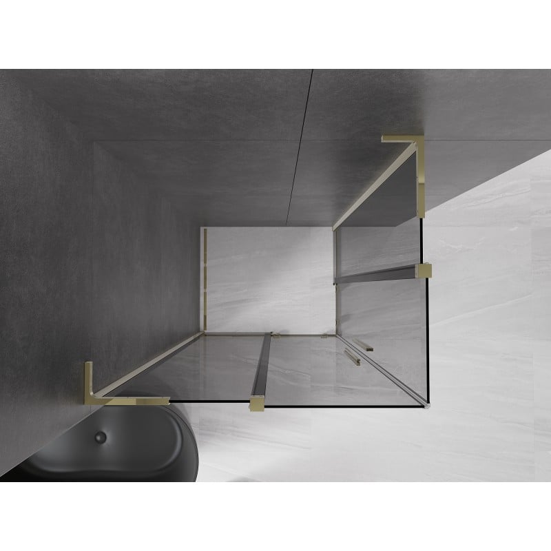 Mexen Velar L Duo Schiebedusche 90 x 80 cm, Graphit, Gold - 871-090-080-02-43-50