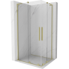 Mexen Velar L Duo Schiebeduschkabine 100 x 90 cm, transparent, gebürstetes Gold - 871-100-090-02-03-55