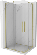 Mexen Velar L Duo Schiebeduschkabine 100 x 90 cm, transparent, gebürstetes Gold - 871-100-090-02-03-55