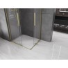 Mexen Velar L Duo Schiebeduschkabine 90 x 80 cm, transparent, gebürstetes Gold - 871-090-080-02-03-55