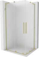 Mexen Velar L Duo Duschkabine verschiebbar 90 x 80 cm, gefrostet, gebürstetes Gold - 871-090-080-02-33-55