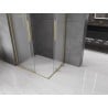 Mexen Velar L Duo Duschkabine verschiebbar 90 x 80 cm, gefrostet, gebürstetes Gold - 871-090-080-02-33-55