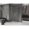 Mexen Velar L Duo Schiebeduschkabine 100 x 90 cm, transparent, gebürstetes Gold - 871-100-090-02-03-55